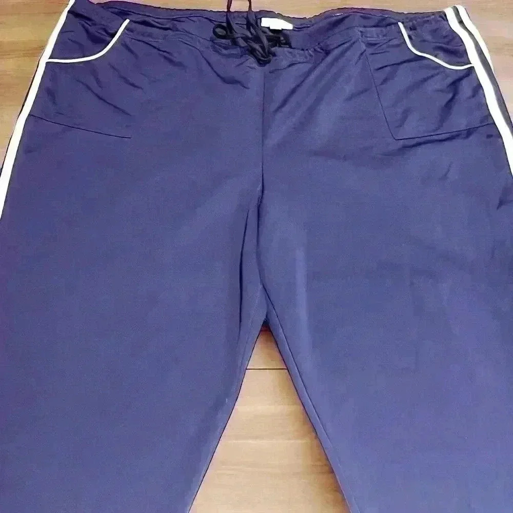 Fashion Bug Blue White Striped Draw String Waist Leisure Pants 3X Pre-Owned